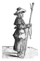 Pilger mit Mitarbeiter und Hut auf seine Kopf, David teniers ii, 1626 - - 1690 foto