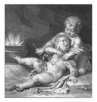 zwei Kinder mit ein Bündel von Trauben foto