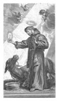 Heilige Anthony von Padua führt aus ein Wunder mit ein Esel kniend im Vorderseite von ein Gastgeber, Pieter de bailliu foto