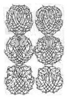 sechs groß Monogramme nopq-stvx, daniel de lafeuille, c. 1690 - - c. 1691 foto