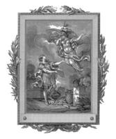 Telemach macht ein Opfern zu Athena und erkennt Mentor im ihr zurück, Jean-Baptiste Billard, nach Charles Monnet, 1785 foto