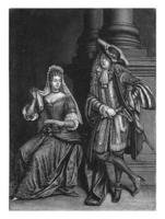Paar auf ein Plattform, gekleidet gemäß zu das Mode von 1680-90 foto