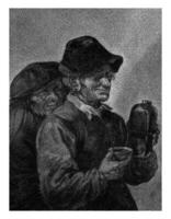 zwei Männer mit ein Alkohol Flasche, David teniers ii möglicherweise, 1650 - - 1690 foto