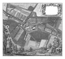 Karte von Rosendael Schloss mit Umgebung Bereich, jan smit ich, 1718 foto