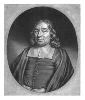 Porträt von Bernardus homoet, Jakob gole, 1675 - - 1699 Bernardus homoet, Prediger im Amsterdam. foto