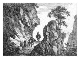Landschaft mit Pack Maultiere und Reisende, otto Baron wie, 1784 - - 1848 foto