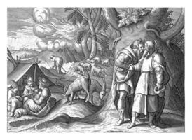 Moses mit das Hirten, anonym, nach Karel van Mander ich, 1601 - - 1652 foto