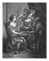 zwei Trinken Frauen und ein alt Frau, Pieter schenk ich, 1670 - - 1713 foto