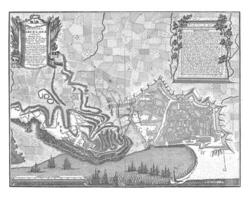Karte von das Belagerung von Barcelona, 1706 foto