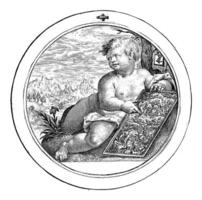 Putto Punkte zu Tablette, Crisijn van de passe ich, 1594 foto