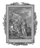 Mentor bietet an Frieden zu das Belagerer von Salento, Jean-Baptiste Billard, nach Charles Monnet, 1785 foto