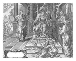 daniel weigert sich zu Ehre das Gottheit bel, Philips Galle, nach maarten van heemskerck, 1633 - - 1678 foto