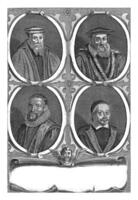 Porträts von Zacharias Ursinus, David Pareus, festus hommius und johannes Spiljardus, harmen de Mayer, 1651 - - 1701 foto