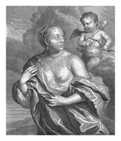 Venus und Amor, Cornelis van Dalen ii, nach Gouverneur Flinck, 1665 - - 1690 foto