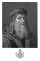 Porträt von das Künstler leonardo da Vinci, giovacchino Cantini, nach pietro ermini, nach leonardo da Vinci, 1790 - - 1844 foto