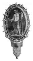 Antiquität Miniatur, Rahmen das Epoche von Charles v, Jahrgang Gravur. foto