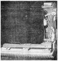 Mechanismus von ein aufrecht Klavier, Jahrgang Gravur. foto