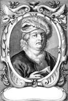 Porträt von Paracelsus, Dating von 1540, Jahrgang Gravur. foto