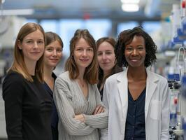 ai generiert Mannschaft Innovationen Frauen im Stengel Forschung Durchbrüche foto