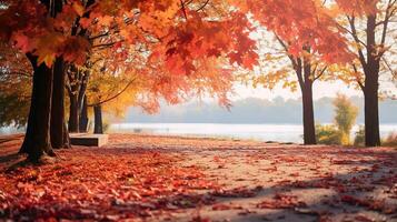 ai generiert bunt Herbst Landschaft Natur Hintergrund foto