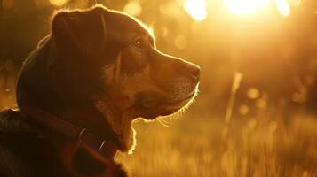 ai generiert Hund mit ein Hund Halsband Fachmann Fotografie foto