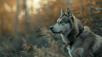 ai generiert Hund mit ein Hund Halsband Fachmann Fotografie foto