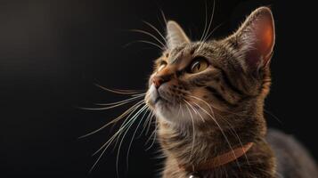 ai generiert Katze mit ein Katze Halsband Fachmann Fotografie foto