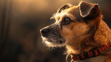 ai generiert Hund mit ein Hund Halsband Fachmann Fotografie foto