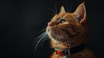 ai generiert Katze mit ein Katze Halsband Fachmann Fotografie foto