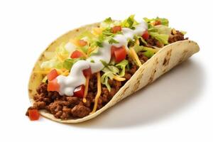 ai generiert Taco Essen Nahansicht foto