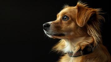 ai generiert Hund mit ein Hund Halsband Fachmann Fotografie foto