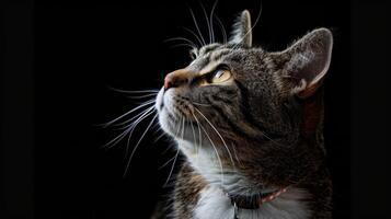 ai generiert Katze mit ein Katze Halsband Fachmann Fotografie foto