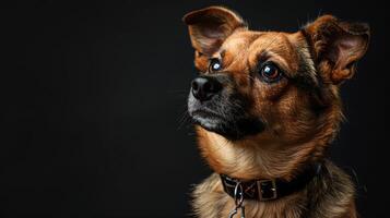 ai generiert Hund mit ein Hund Halsband Fachmann Fotografie foto