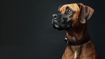 ai generiert Hund mit ein Hund Halsband Fachmann Fotografie foto