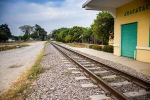 das berühmt Aracataca Zug Bahnhof, einer von das literarisch die Einstellungen von gabriel garcia marquez im seine Nobel Preisträger Buch einer hundert Jahre von Einsamkeit foto