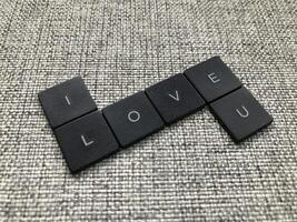 ich Liebe Sie Typografie gemacht mit Laptop Tastatur Stücke foto