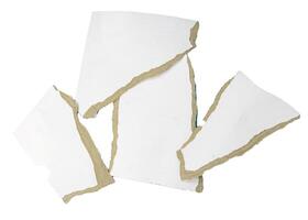 ein Weiß zerrissen Papier Sammlung Papier Ruhe in Frieden foto