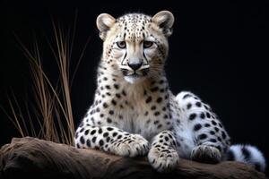 ai generiert Nahansicht Porträt von ein Weiß Tiger suchen direkt beim das Zuschauer, generativ ai foto