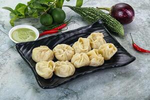 nepali gedämpft Knödel Momo mit sausen foto