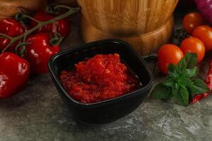 frisch Tomate Püree Pasta Soße foto