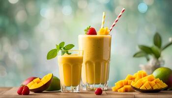 ai generiert Mango Smoothie foto