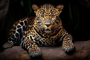 ai generiert Nahansicht Porträt von ein Tiger suchen direkt beim das Zuschauer, generativ ai foto