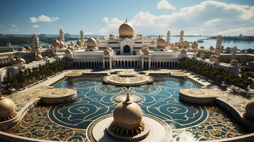 ai generiert Scheich zayed großartig Moschee foto