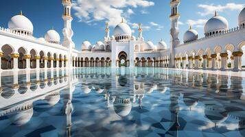 ai generiert Scheich zayed großartig Moschee foto