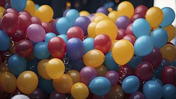 ai generiert bunt Luftballons im das Luft, bunt Luftballons Hintergrund, farbig Ballon Hintergrund, glücklich Hintergrund foto