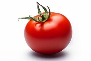 ai generiert saftig rot Tomate - - isoliert auf ein Weiß Hintergrund. erstellt mit generativ ai foto