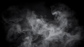 ai generiert abstrakt Rauch und Nebel auf schwarz Hintergrund. erstellt mit generativ ai foto