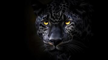 ai generiert majestätisch Panther ein fesselnd Begegnung mit das wild. erstellt mit generativ ai foto
