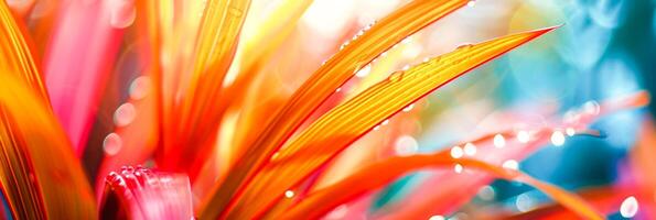 ai generiert Orange Blütenblätter mit funkelnd Tau gegen ein weich, Bokeh Hintergrund.Natur-Thema Designs oder Tapeten foto