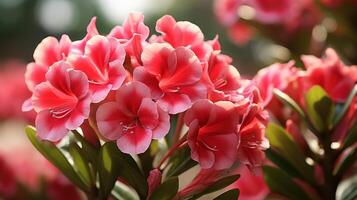 ai generiert Nahansicht von Rosa und Weiß Hibiskus Blumen foto